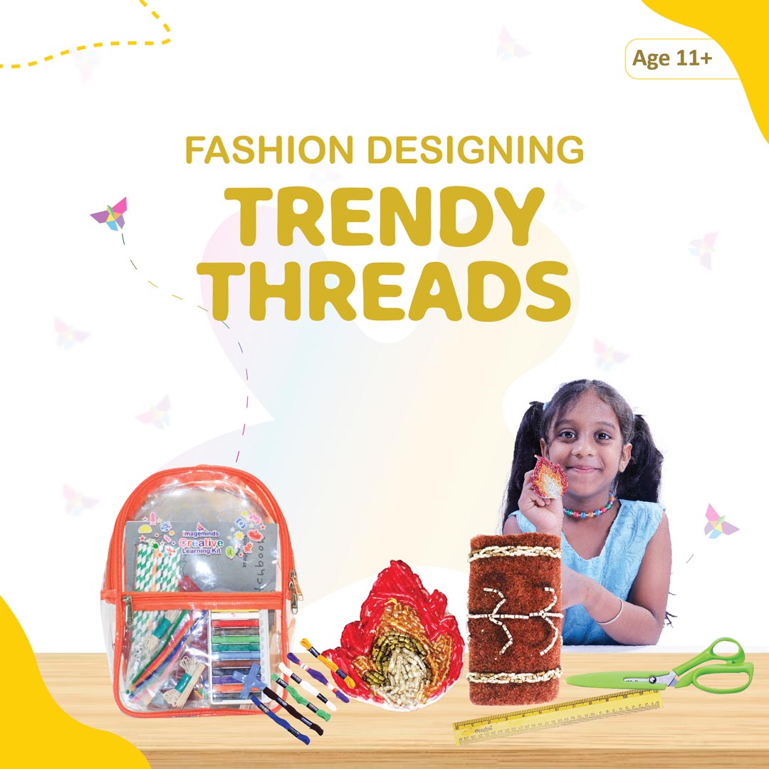 Trendy Threads – Fashion Design Creative Learning Kit (Age 11+ Yrs) with Video Tutorials & Instruction Manual